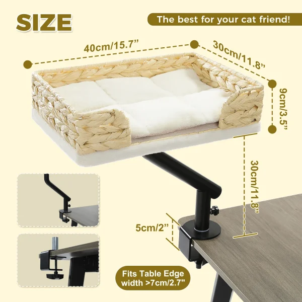360° Rotatable Cat Desk Bed