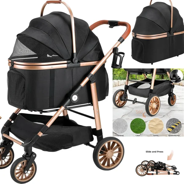 360° High Wheels Pet Stroller