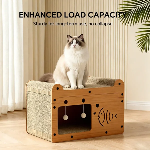 Cat Scratcher Bed with Toys