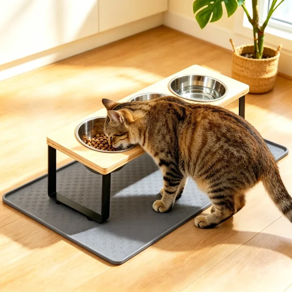 3 Bowls Elevated Feeder 15° Tilted