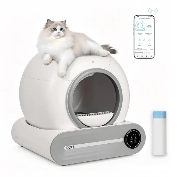 Automatic Smart Litter Box, Self-Cleaning Cat Litter Box 65L Large Capacity
