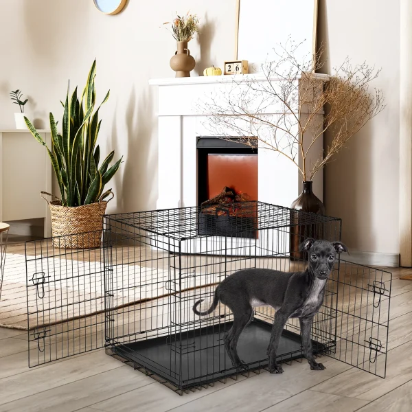 48 Inch Double Door Folding Metal Wire Dog Kennel
