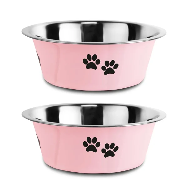 2 PC Pet stainless steel bowl